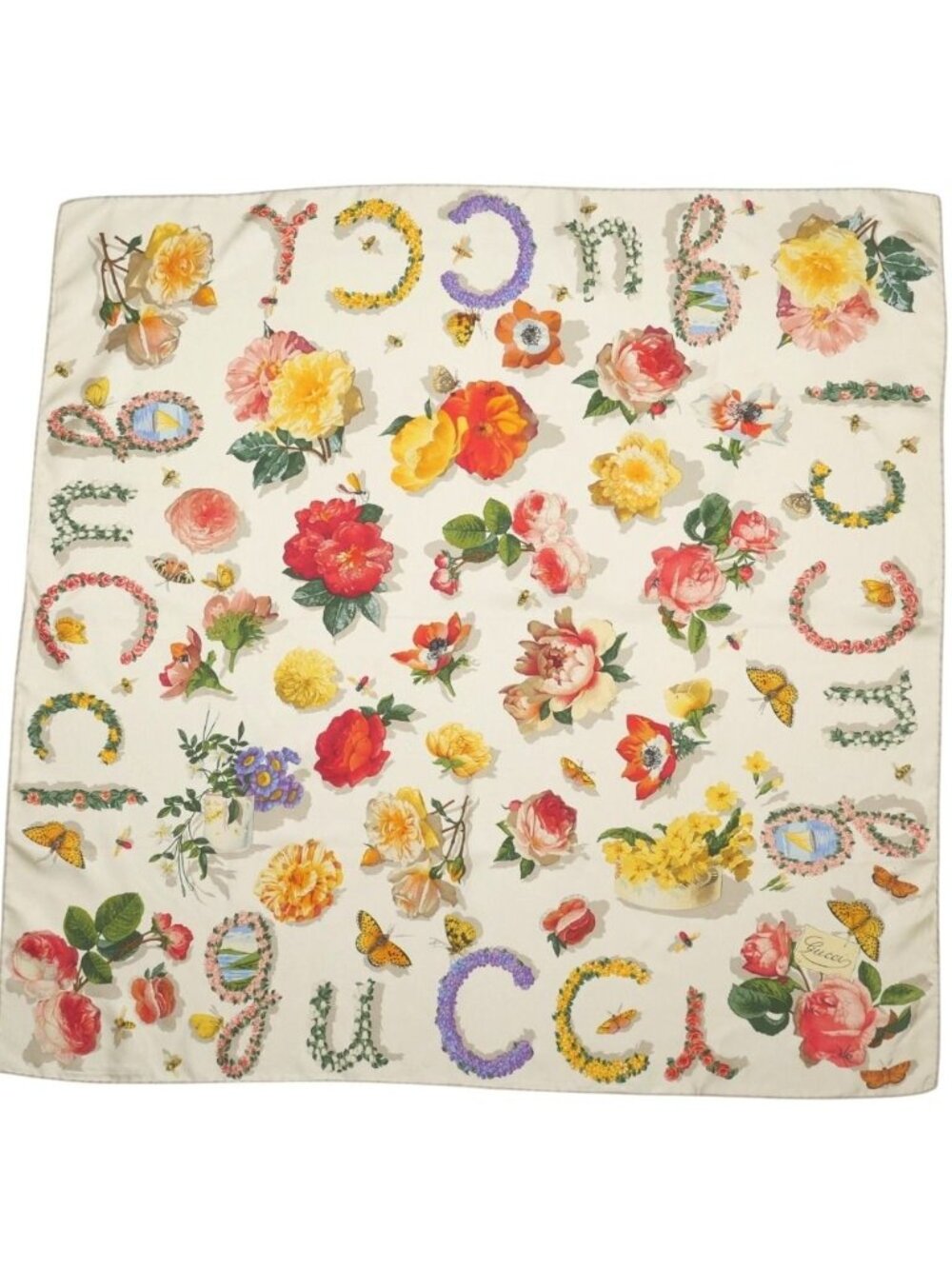 Gucci Flora Scarf Flower Butterfly